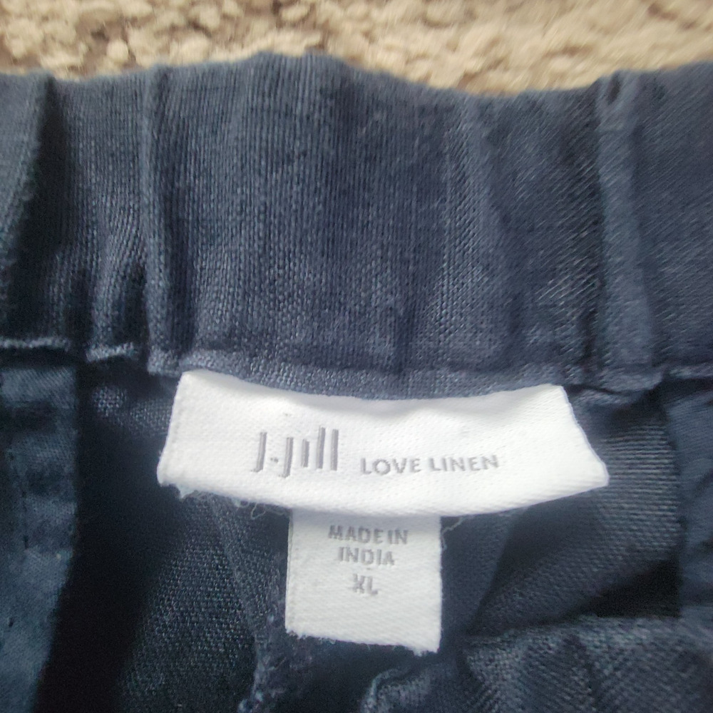 J. Jill Love Linen XL Wide Leg Side Zip Ankle Pants Navy - Picture 9 of 14